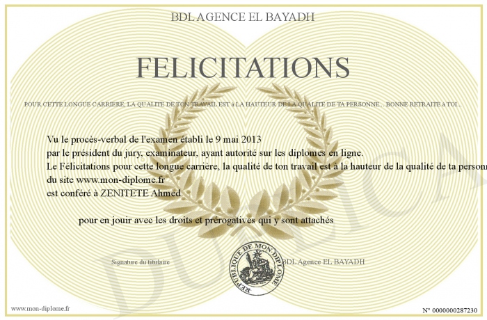 felicitation retraite